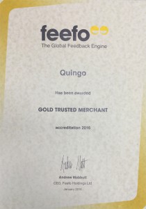 Quingo Feefo Trusted Award 2016