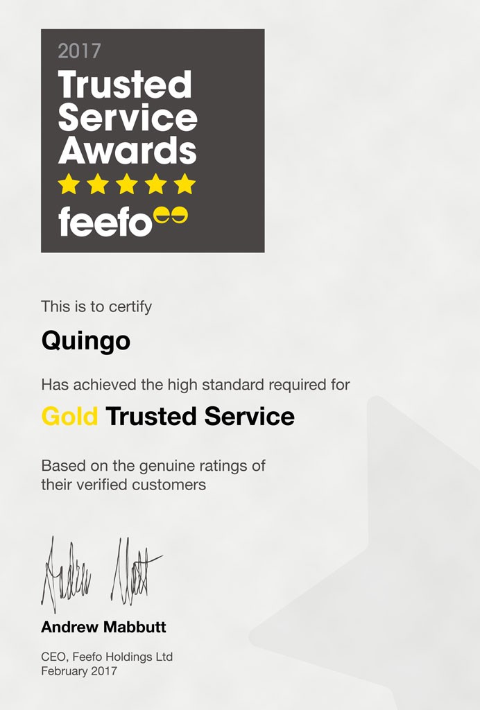 Feefo Gold Trusted 2017